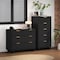 Manhattan Comfort Granville Black 5-Drawer Tall Dresser and 3-Drawer Standard Dresser, Set of 2 GRAN012 - alternate 1